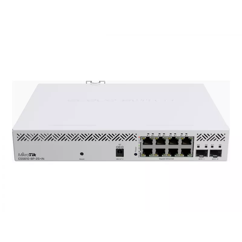 Valdomas jungiklis Mikrotik CSS610-8P-2S+IN 8 prievadų Gigabit Ethernet PoE