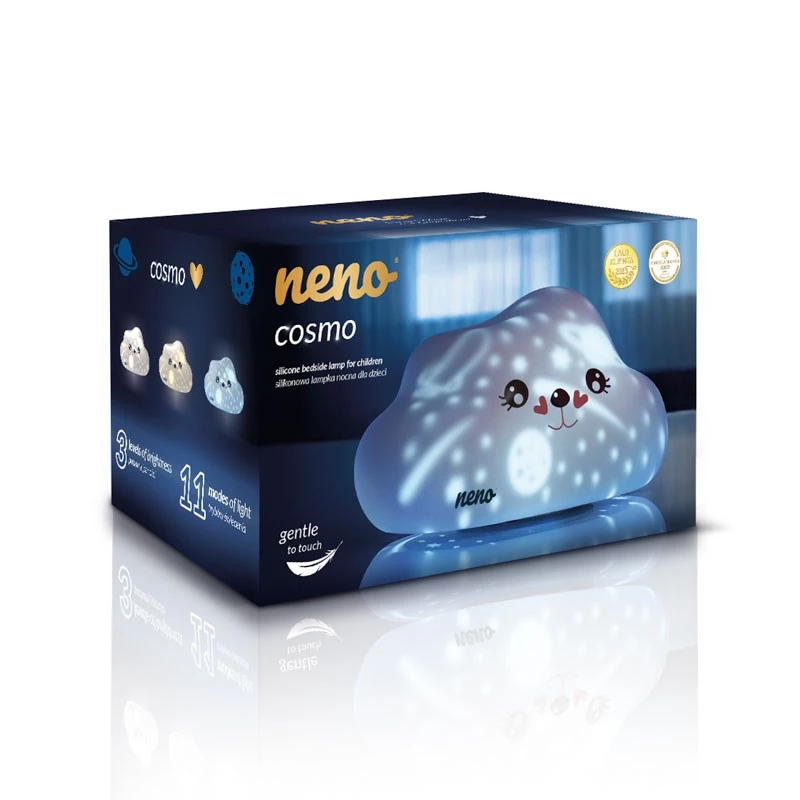 Nešiojama LED naktinė lemputė neno COSMO – silikoninė, belaidė, su 3 ryškumo lygiais, balta