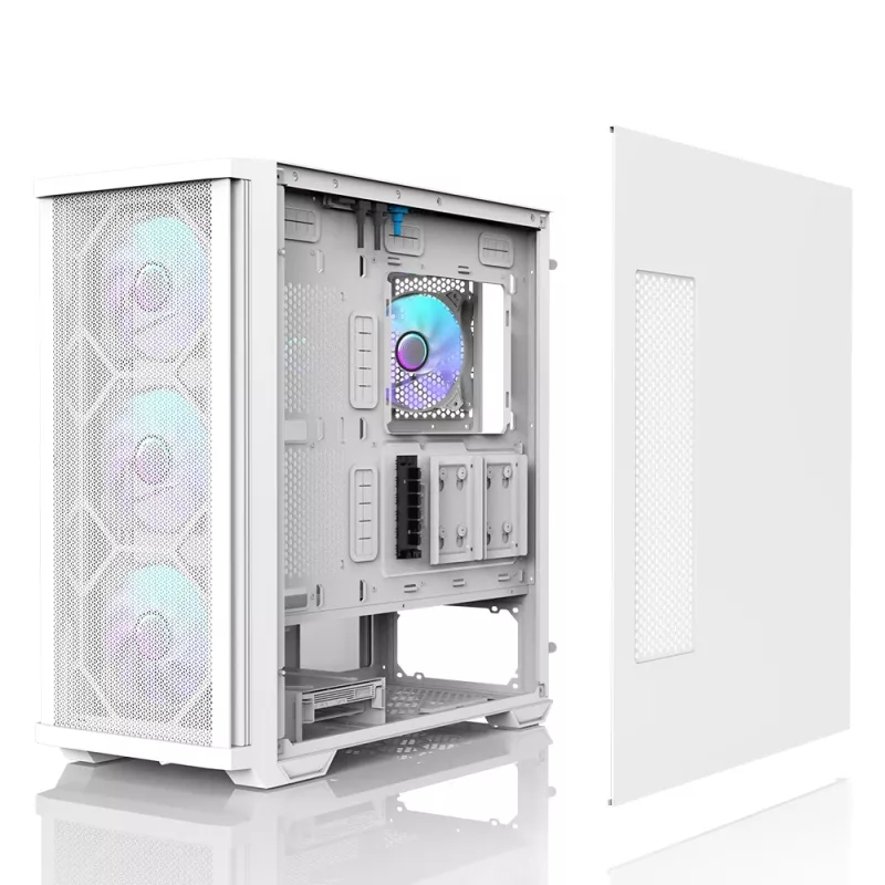Zalman Z10 DUO ATX korpusas baltas su ZM-IF120 x4 ventiliatoriais