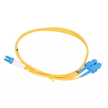 Patchcordas Extralink SC/UPC – LC/UPC, vienmodis G.652D, dupleksas PVC, 3 mm, 1 m