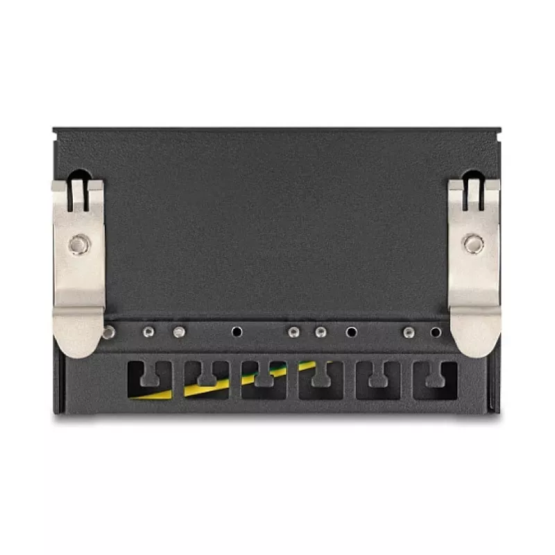 Pataisų skydelis DELOCK Mini Desktop RJ45 6 prievadų Cat.6A ekranuotas, metalinis, juodas, 80×22×125 mm