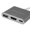 SilverStone SST-EP08C – USB 3.1 Type-C adapteris į HDMI / USB Type-C / USB Type A – sidabrinis