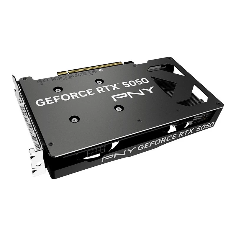 Vaizdo plokštė PNY GeForce RTX 5050 – 8 GB GDDR6, 2317 MHz, 128 bitų, PCIe x8 5.0, dviejų ventiliatorių aušinimas
