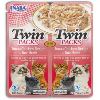 INABA CAT Twin Tuna su Vištiena sultinyje – skanėstas katėms – 2x40g