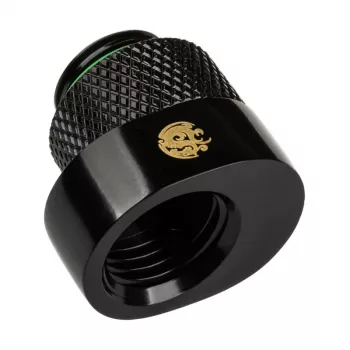 Adapteris BitsPower X-Cross G1/4 colio vyriškas į G1/4 colio moterišką, 5 mm poslinkis, matinė juoda