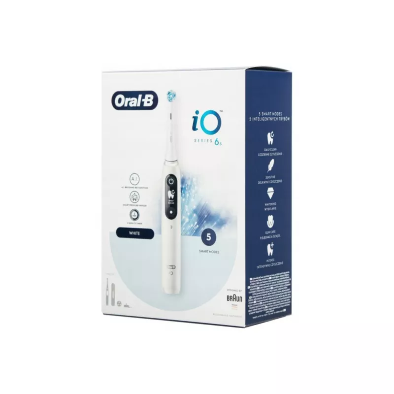 Braun Oral-B iO6 serijos elektrinis dantų šepetėlis baltas