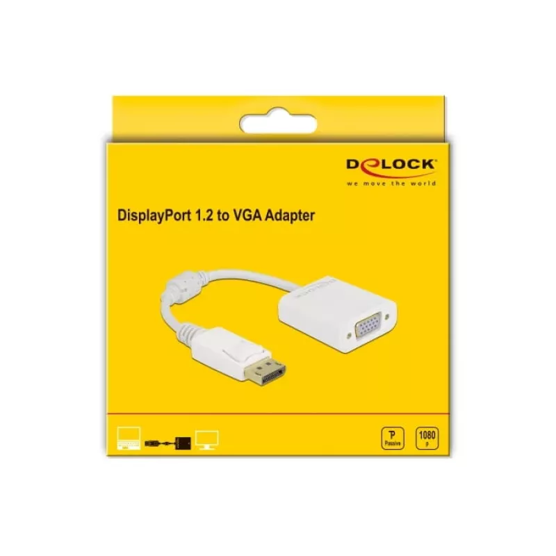Adapteris DisplayPort 1.2 (vyriškas) į VGA (moteriška) DeLOCK 61007