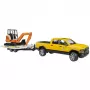 Bruder Dodge RAM 2500 Serviso automobilis su priekaba ir mini ekskavatoriumi