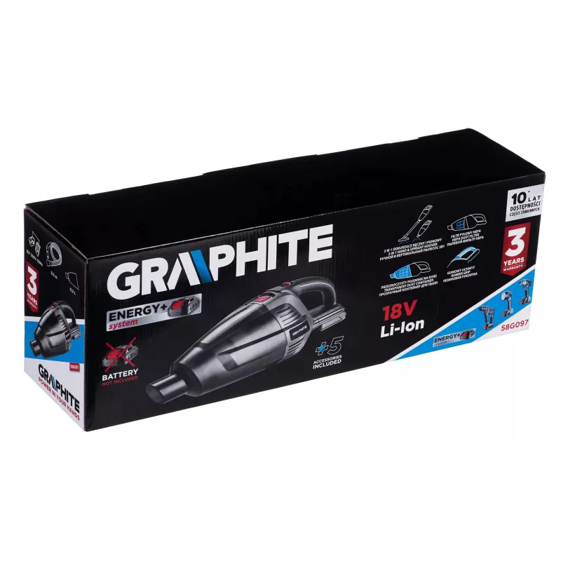 Belaidis dulkių siurblys Energy+ 58G097 Graphite 2-in-1