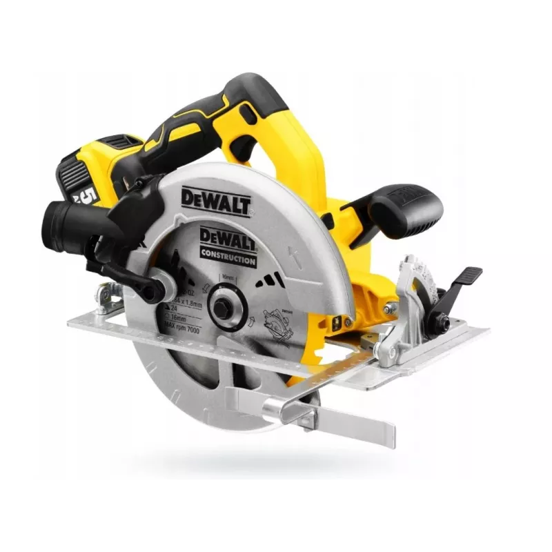 DeWALT DCS570P2-QW nešiojamasis diskinis pjūklas 18,4 cm sidabrinis, geltonas 5500 aps./min.