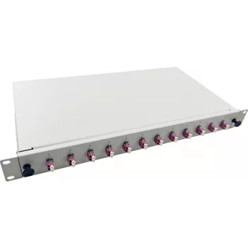 Helos LWL 19 Splice Box 12 x LC Duplex OM4 paruošta sujungimui Pilka (375558)