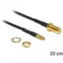 Koaksialinis kabelis DeLOCK 88483 RG-174 0,2 m RP-SMA TS-9 Juodas