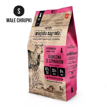 Rural Farm Ėriena su špinatais S – sausas ėdalas šuniukams – 9 kg