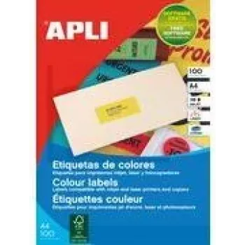 Adresų etiketės agipa 100758, 105 x 148.5 mm, geltonos, nuolatinis lipnumas