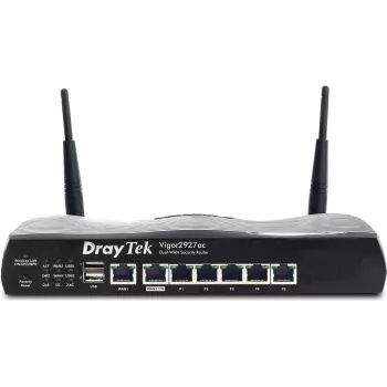 Draytek Vigor 2927ac - belaidis maršrutizatorius su 5 prievadų jungikliu, 1GbE, 2 WAN prievadai, Wi-Fi 5, dviejų juostų (v2927ac-DE-AT-CH)