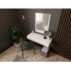Tualetinis staliukas su veidrodžiu cama meble PAFOS 80×41,6×100 cm, baltas matinis, MDF rėmas, 1 stalčius