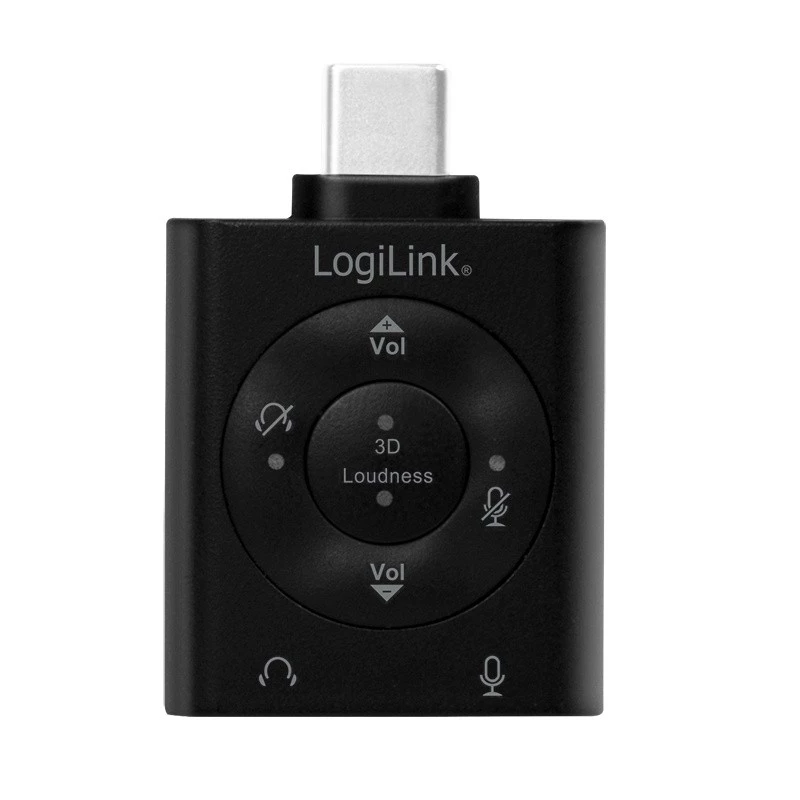 LOGILINK USB3.2 garso adapteris USB-C (vyriškas) į 2x3,5mm (moteriški) 7.1