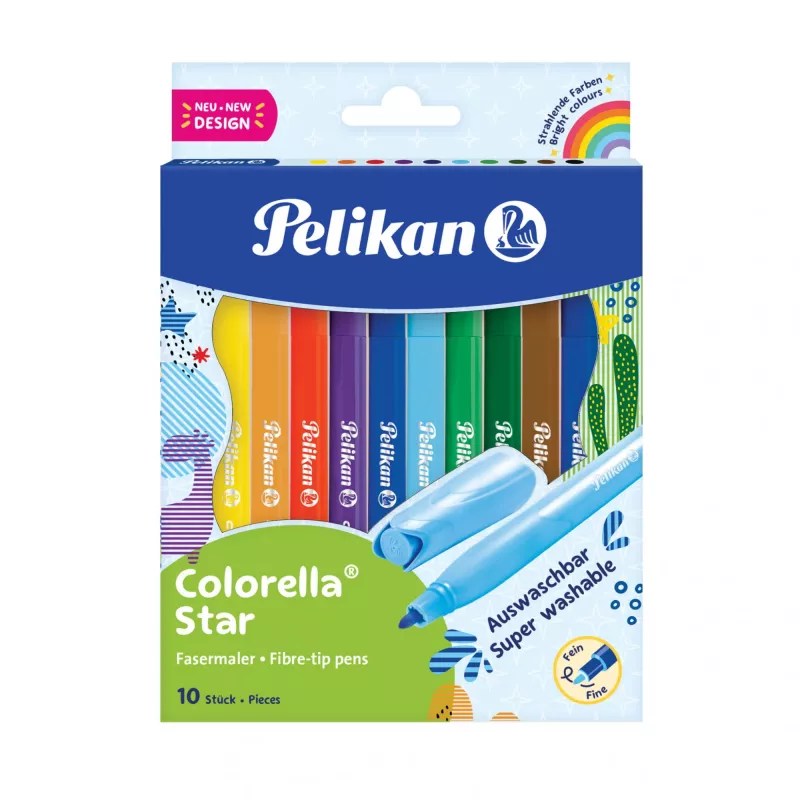 Flamasteris Pelikan 822299 10 spalvų, kulkos formos antgalis