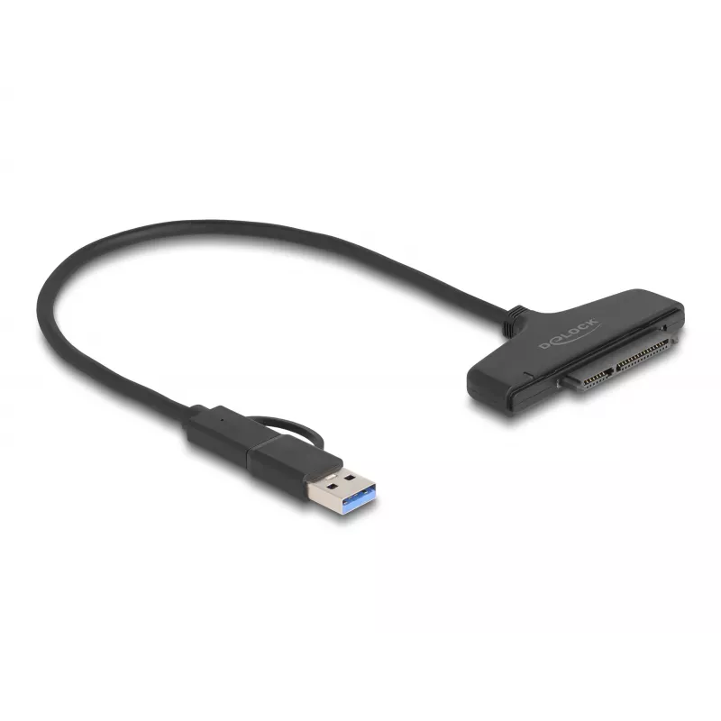 DeLOCK USB į SATA keitiklis 6 Gb/s USB Type-C Type-A 0,3 m