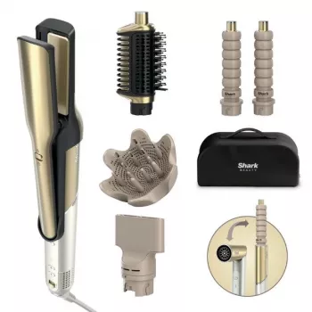 Plaukų daugiafunkcis formuotojas Shark HD6052SEU 6-in-1 – 1500 W, keraminis, 100–150 °C, oro srauto technologija, koncentratorius, kelioninis maišelis