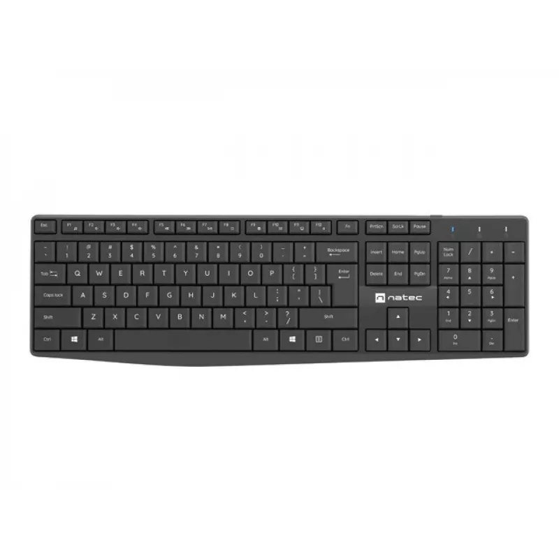 Belaidis klaviatūros ir pelės rinkinys NATEC SQUID, QWERTY US International, 105 klavišų, juodas, 1600 DPI