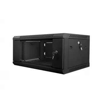 Sieninis stelažas LANBERG WF01-6404-10B 4U 19 colių 600×450×285 mm IP20 juodas, 60 kg talpa