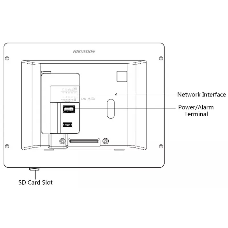 Vaizdo domofonas Hikvision DS-KH8350-TE1 7 colių IPS jutiklinis ekranas, PoE, SIP, MicroSD lizdas, 1024×600, Aliumininis korpusas, Juoda