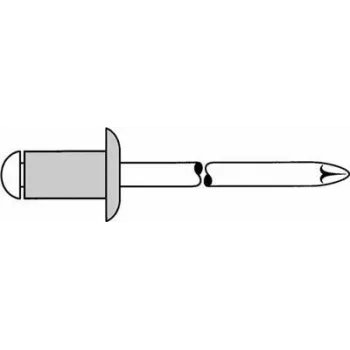 Aklina kniedė GESIPA 1455053 Al/A2 5x16 mm, skirta 10,0–12,0 mm medžiagų storiui, pakuotė 500 vnt.