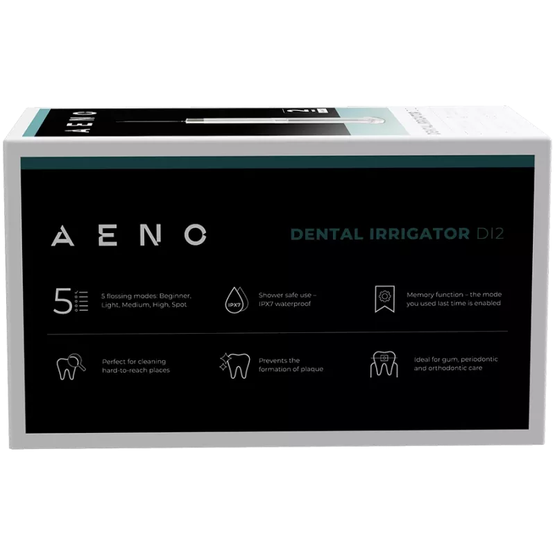 AENO DI2 nešiojamas dantų irigatorius, 3.7V, 8W, 2500mAh, 200ml