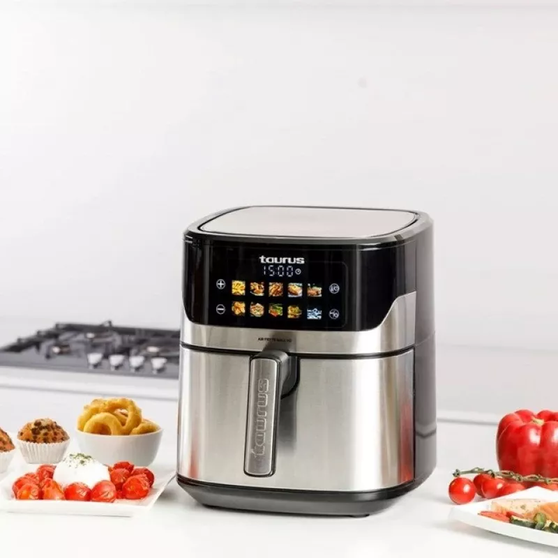Kepimo skrudintuvas Taurus Air Fry 7S 1600W 6,5L, nerūdijantis plienas, 8 programos, 80–200°C, jutiklinis valdymas