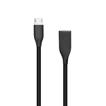 Silicone laidas USB–Micro USB (juodas, 1 m)