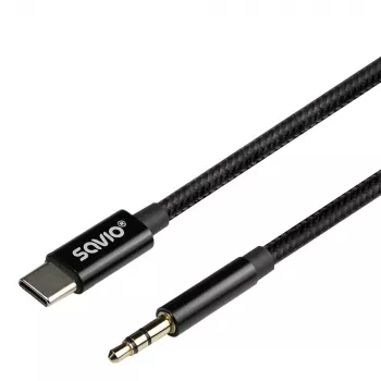 Audio kabelis Savio CL-187 1m Juodas Vyriškas į Vyrišką