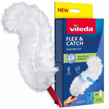 Dulkių šluotelė VILEDA 179432 su 2 Flex & Catch įdėklais, raudona