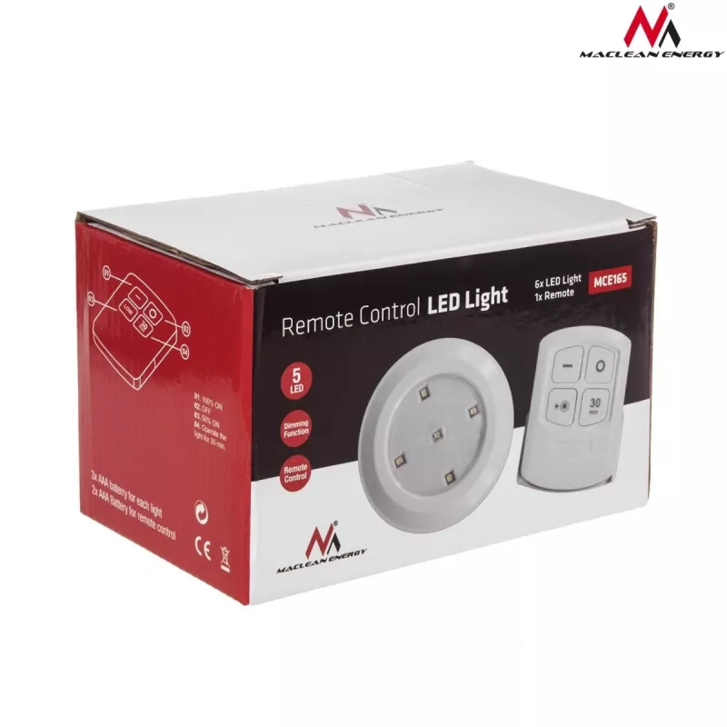 Maclean Energy MCE165 nuotolinio valdymo LED lempučių rinkinys, AAA baterijos, 6 vienetai rinkinyje