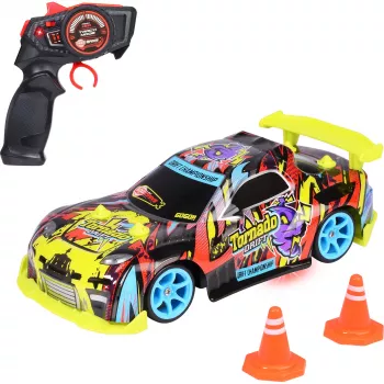 Radijo bangomis valdomas automobilis Dickie Tornado Drift RTR 2,4 GHz – paruoštas driftui