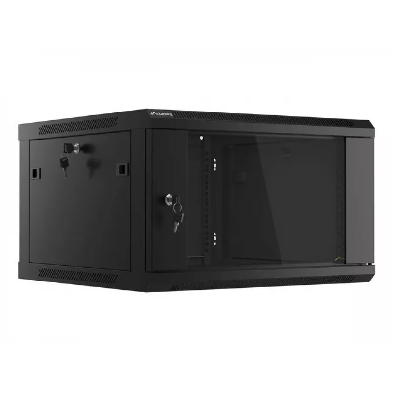 Lanberg sieninis montavimo stovo korpusas 19'' 6U 600x600mm juodas (stiklinės durys)