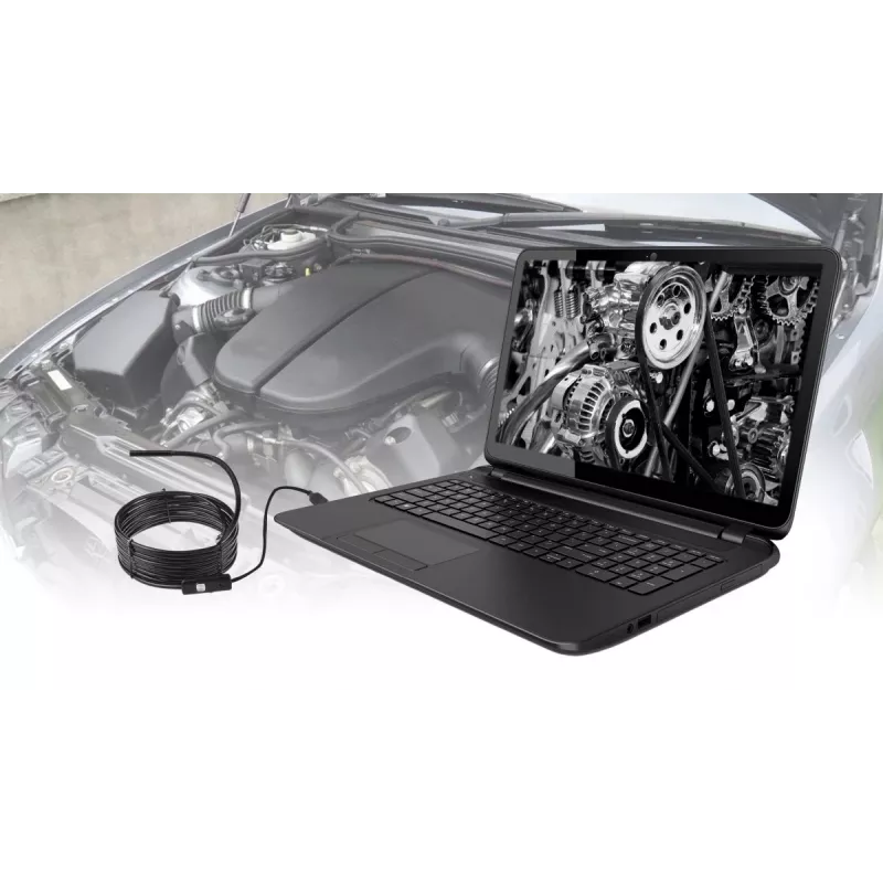 USB endoskopas MEDIA-TECH ENDOSCOPE 66° CMOS, 640x480 30fps, IP67, 6 LED, magnetas ir kabliukas