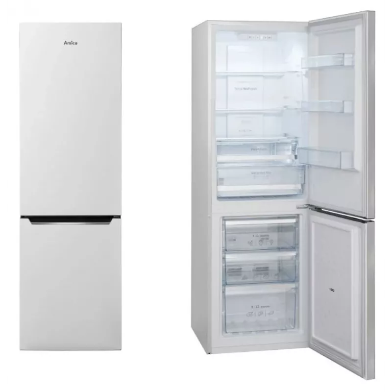 Šaldytuvas su šaldikliu AMICA FK2695.2FT(E) — 269 L, apatinis šaldiklis, baltas, R600a