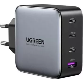 UGREEN 45515B greitasis įkroviklis mobiliesiems įrenginiams, pilka spalva, AC, patalpoms