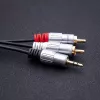 Qoltec 52340 garso laidas 2 m 2xRCA 3.5 mm juodas