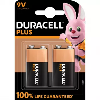 Baterijos Duracell Plus 9V (MN1604) — 2 vnt. pakuotė