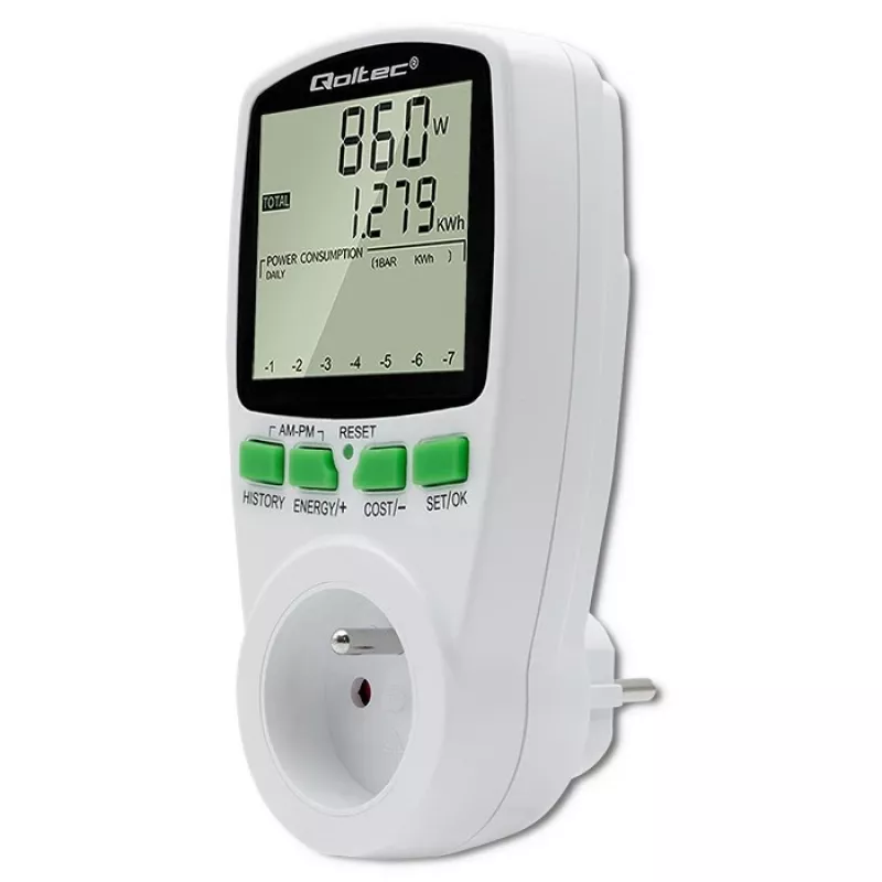 Energijos skaitiklis QOLTEC PM0627 3680W su istorija