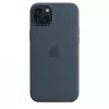 Apple iPhone 15 Plus Silikoninis Dėklas su MagSafe – Storm Blue