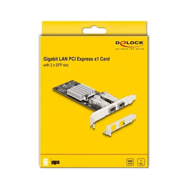 DeLOCK 88336 PCI Express x1 tinklo plokštė, 2 x SFP Gigabit LAN