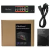 Tinklo jungiklis QOLTEC FAST Ethernet PoE 8xRJ45 su 2xRJ45 uplink (model 52290)
