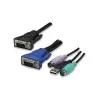 Intellinet 8 prievadų stovo KVM jungiklis, kombinuotas USB + PS/2, ekrano meniu, kabeliai komplekte (Euro 2 kištukas)