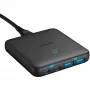 Anker 543 PowerPort Atom III 65W plonas 4 prievadų GaN įkroviklis su 1x USB-C 45W, 1x USB-C 20W ir 2x USB-A