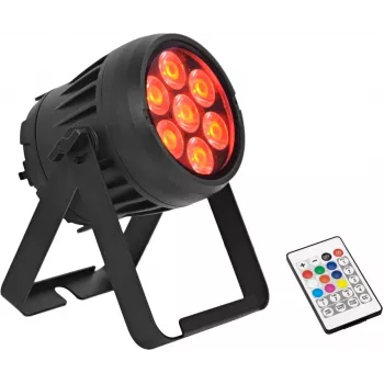 LED PAR šviestuvas EUROLITE AKKU IP PAR 7 QCL CRMX MK2 – belaidis RGBW prožektorius su QCL šviesos diodais ir CRMX