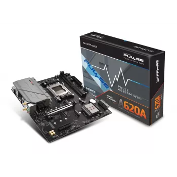 Motininė plokštė Sapphire PULSE A620AM (microATX) lizdas AM5, AMD A620A, DDR5, 2x DIMM, 64 GB, 2x M.2, Gigabit LAN