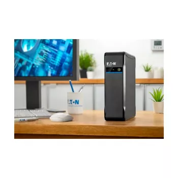 Nepertraukiamo maitinimo šaltinis Eaton 3P Ellipse 0,7 kVA (420 W), budėjimo režimas, 4 AC lizdai, 7 Ah baterija, bokštelis, juoda
